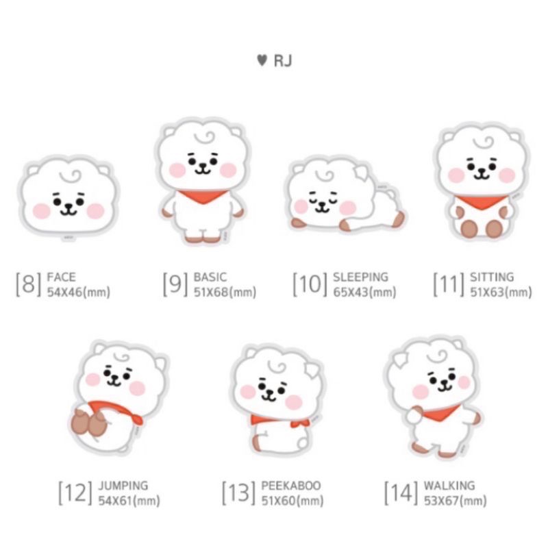 BT21寶寶貼紙-Koya/RJ/Shooky-細節圖3