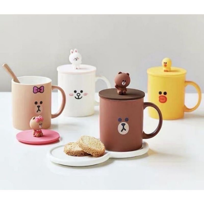 Line Friends 經典帶蓋馬克杯-細節圖2