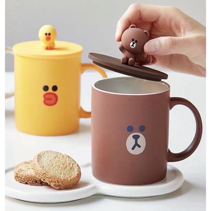 Line Friends 經典帶蓋馬克杯-細節圖3