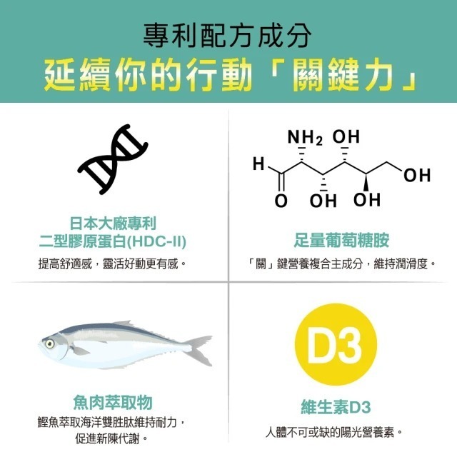 【果利生技】關健力HDC-II葡萄糖胺錠 (30入/盒) │ 日本製造-細節圖3