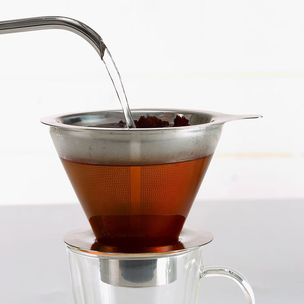 ⭐台灣製造⭐鈦金咖啡濾器 3～4人 保留咖啡原味 V60濾杯 咖啡濾器 錐形濾杯 手沖濾杯-細節圖3