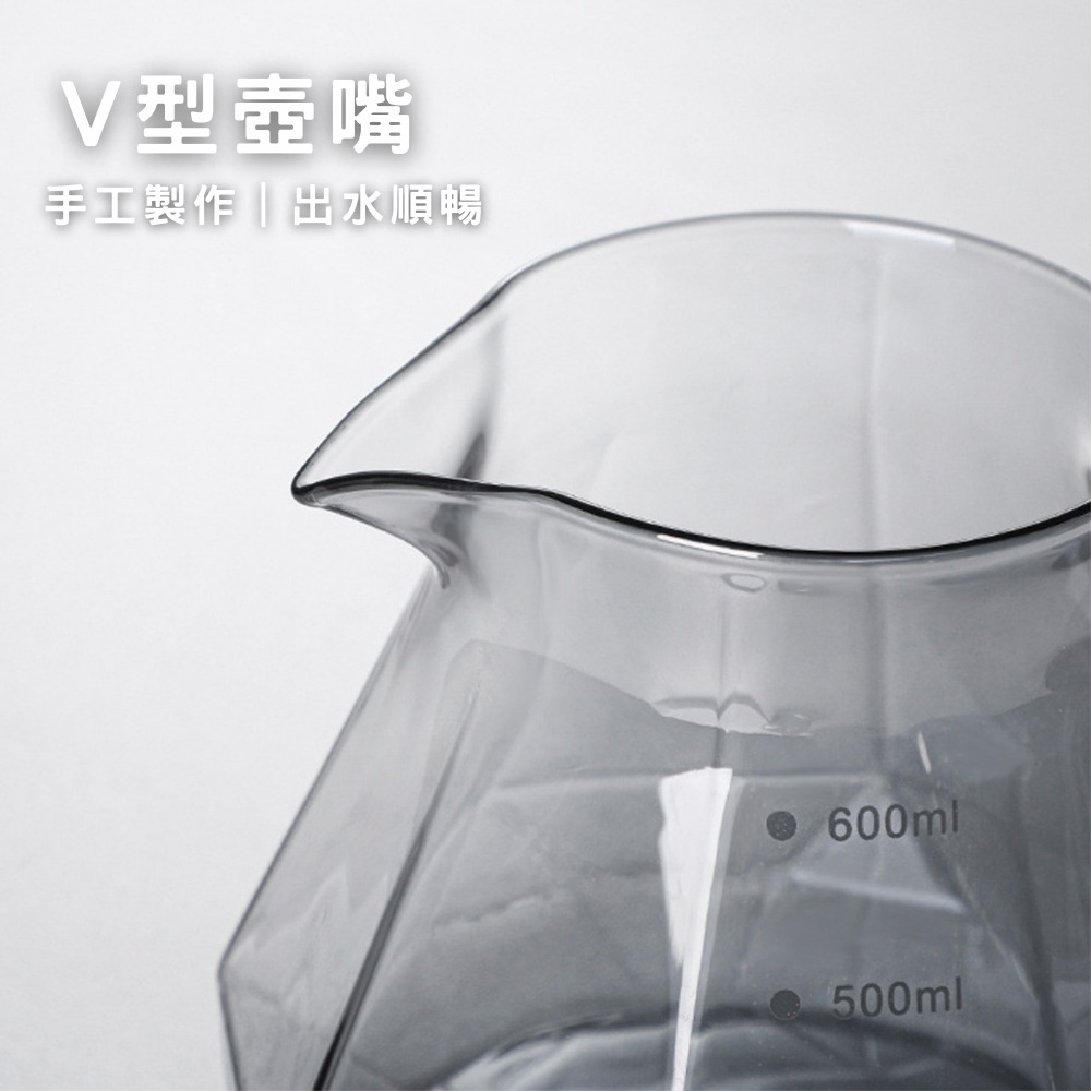 ⭐台灣現貨⭐黑耀鑽石壺 手沖咖啡壺 耐熱直火壺 耐熱玻璃壺 咖啡壺 泡茶壺 分享壺 下接壺-細節圖6