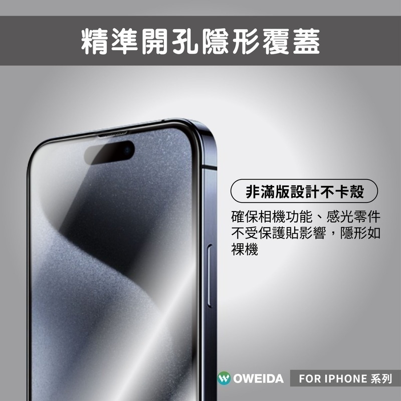 Oweida iPhone全系列 半版鋼化玻璃貼 非滿版17/16/15/14/13/12/SE Pro Max-細節圖5