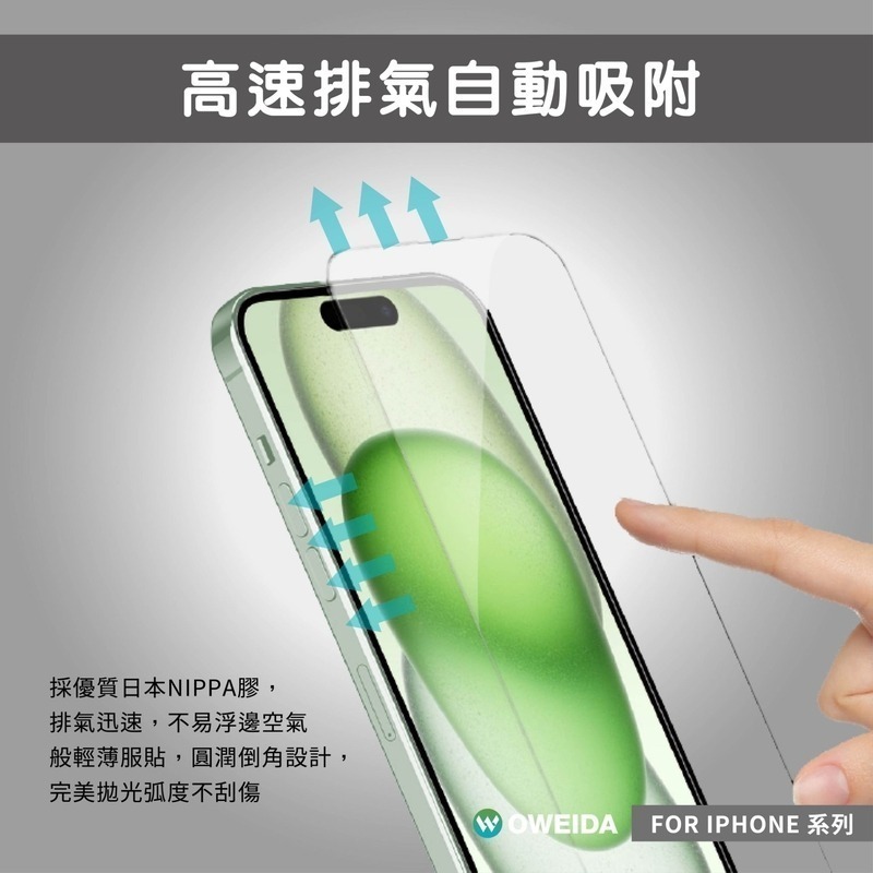 Oweida iPhone全系列 半版鋼化玻璃貼 非滿版17/16/15/14/13/12/SE Pro Max-細節圖7