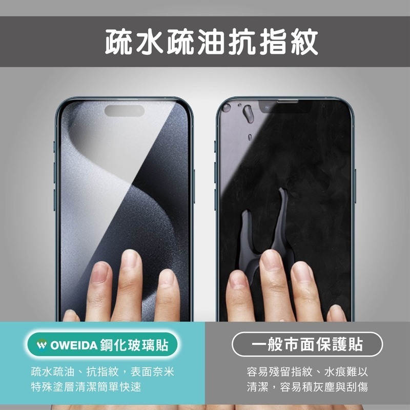 Oweida iPhone全系列 半版鋼化玻璃貼 非滿版15/14/13/12/11/X/78/SE Pro Max-細節圖6