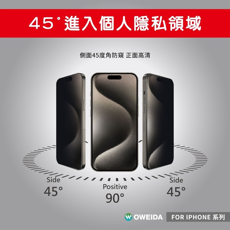 Oweida iPhone全系列 防窺滿版鋼化玻璃貼 15/14/13/12/11/X/78/SE Pro Max-細節圖7