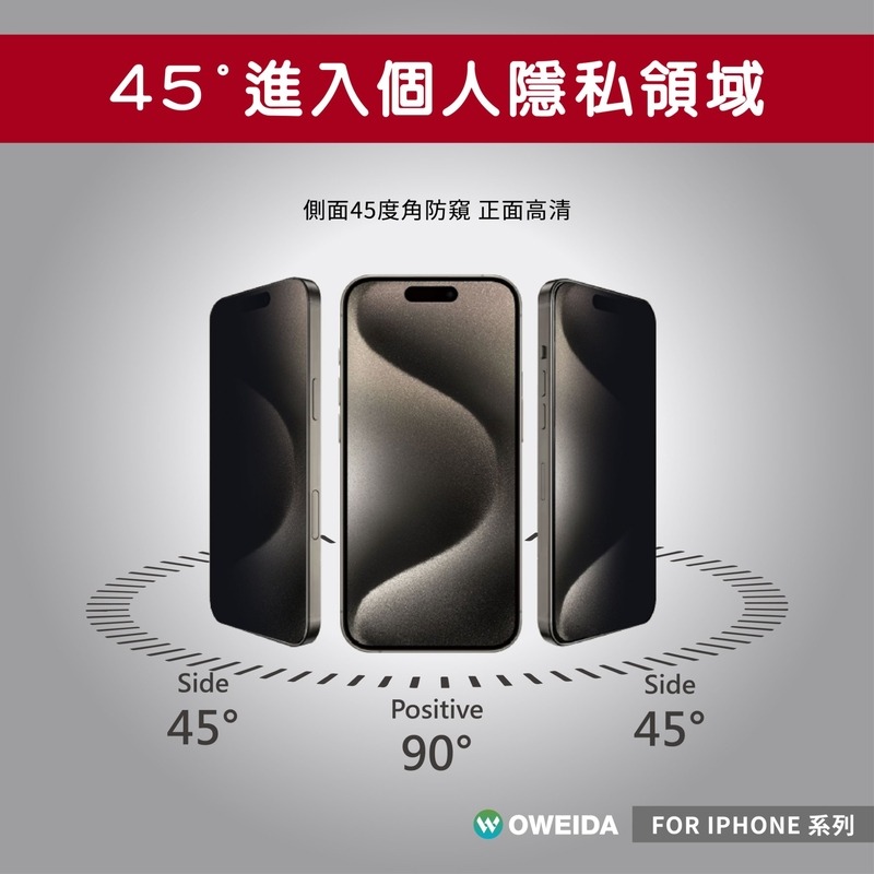 Oweida iPhone全系列 3D霧面防窺 滿版鋼化玻璃貼 15/14/13/12/11/X/78 Pro Max-細節圖7