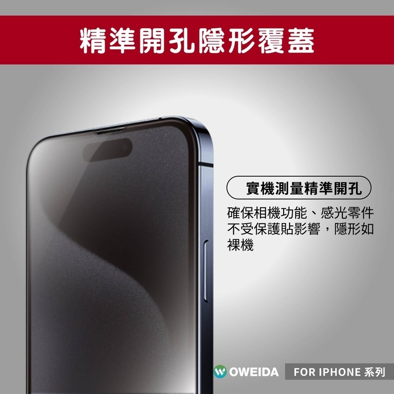 Oweida iPhone全系列 3D霧面防窺 滿版鋼化玻璃貼 16e/16/15/14/13/12 Pro Max-細節圖5