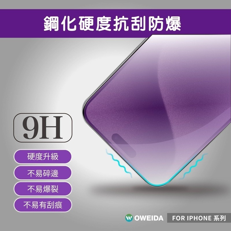Oweida iPhone全系列 3D霧面降藍光 滿版鋼化玻璃貼17/16/15/14/13/12/11 ProMax-細節圖2