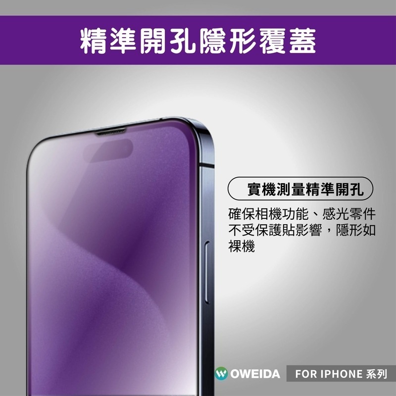 Oweida iPhone全系列 3D霧面降藍光 滿版鋼化玻璃貼17/16/15/14/13/12/11 ProMax-細節圖4