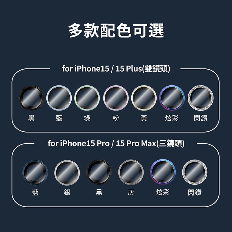 Oweida iPhone 15系列 星耀鋁金屬鏡頭保護鏡 鏡頭環-細節圖9