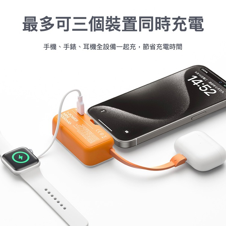 Momax 1-Power Mini 5000mAh Type C 迷你帶線行動電源 USB-C版-細節圖6