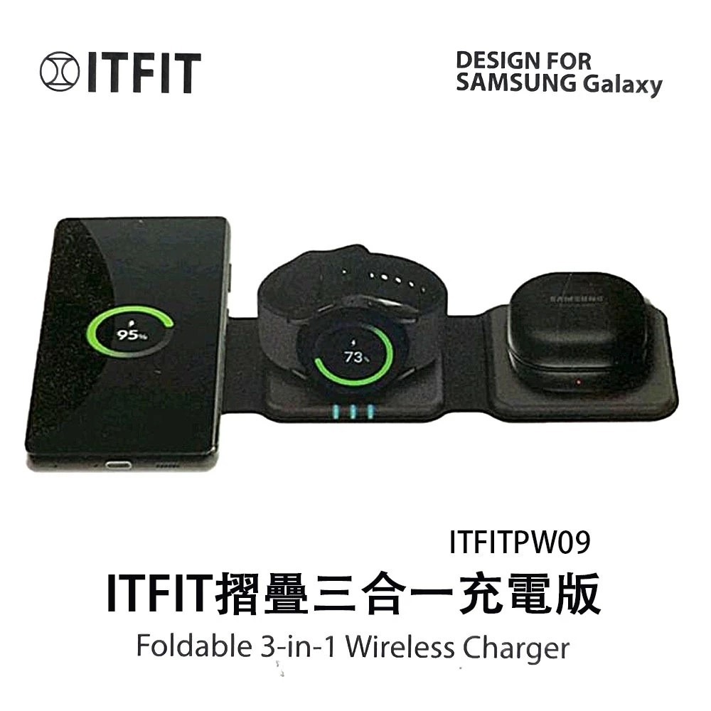 Samsung ITFIT 摺疊三合一無線充電板 摺疊充電板 ITFITPW09 原廠公司貨-細節圖2