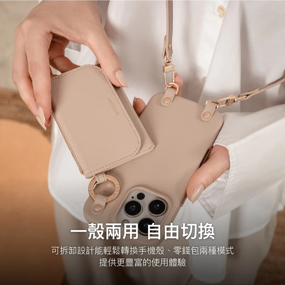 【MAGEASY】 iPhone 16 Pouch M 錢包磁吸掛繩手機殼(支援MagSafe) 掛繩手機殼 悠遊卡錢包-細節圖2