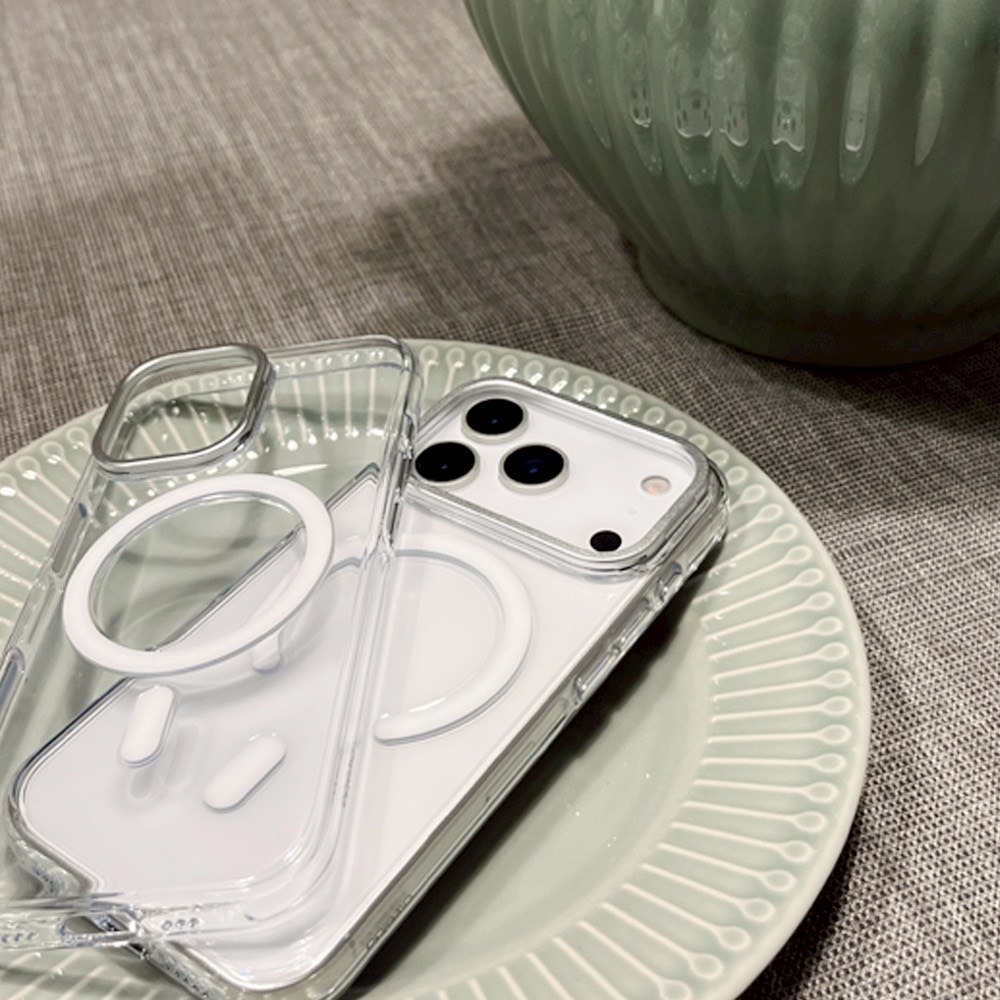 Oweida iPhone 17/18系列 抗黃晶明磁吸鏡頭支架手機殼-細節圖9