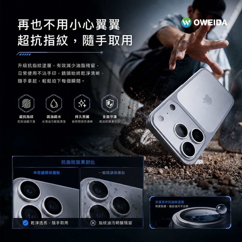Oweida iPhone 18系列 一片式金屬鏡頭貼-細節圖3
