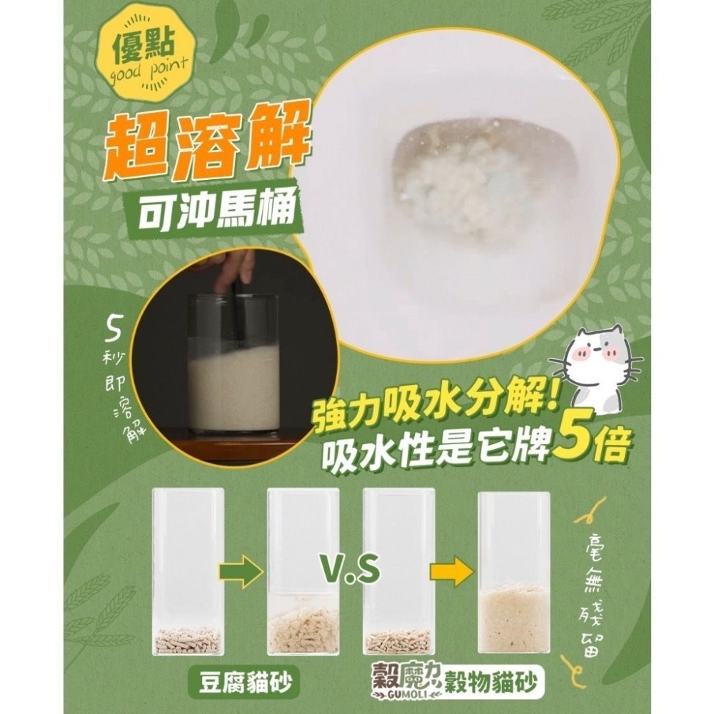 台灣現貨GAGAGO【穀魔力穀物貓砂】6L穀物貓砂2.5kg 除臭貓砂 貓砂 豆腐砂 豆腐貓砂 礦砂 松木砂 貓咪豆腐砂-細節圖5