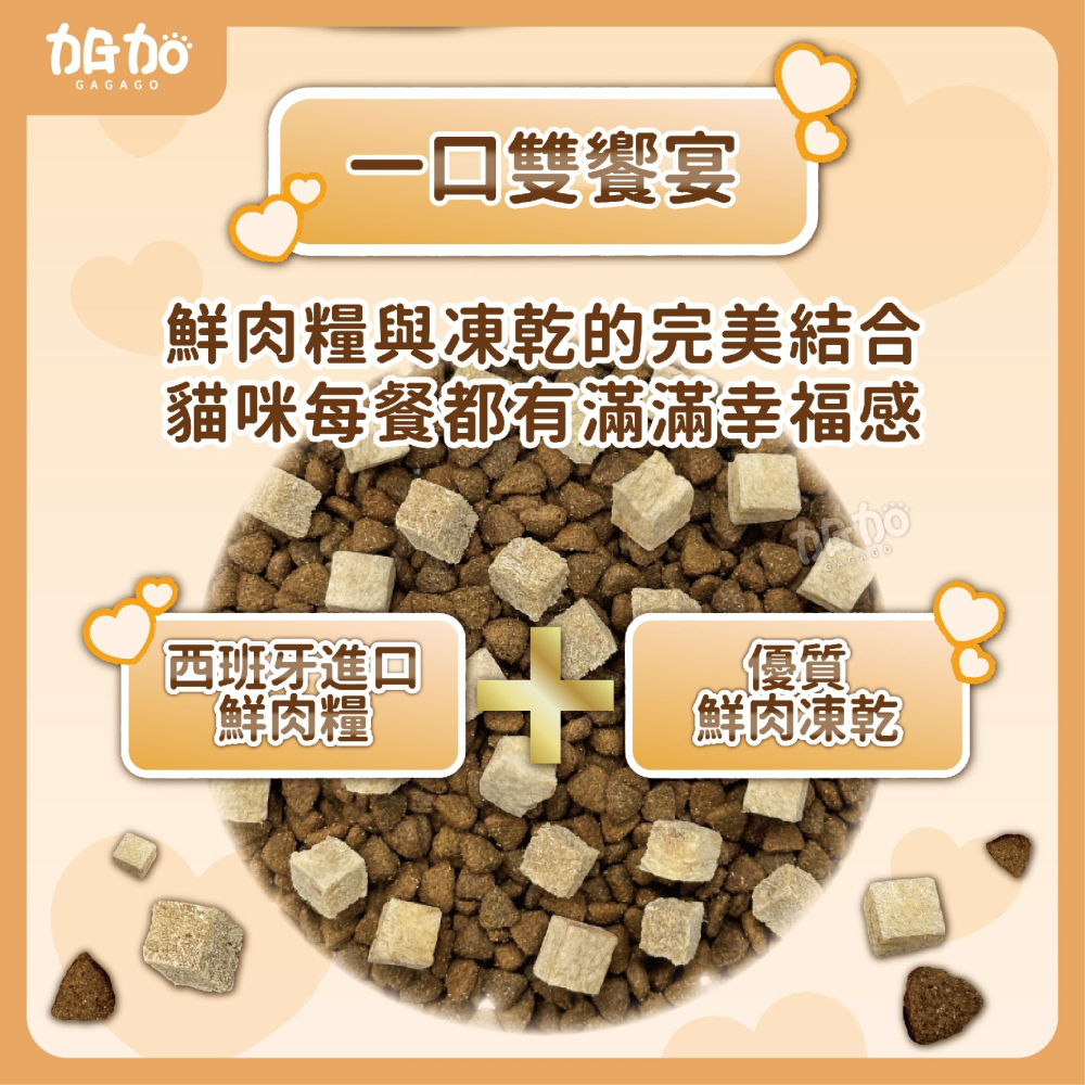 台灣現貨GAGAGO【吶一口｜無穀鮮肉凍乾飼料150G】貓飼料 凍乾貓飼料 凍乾糧 貓咪飼料 無穀貓糧 貓咪主食-細節圖2