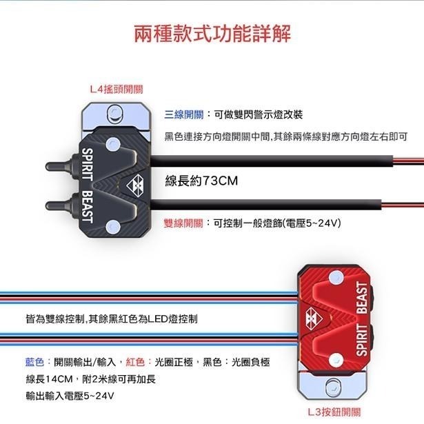 [靈獸]靈獸多功能開關盒L3L4 霧燈燈條燈眉日行燈獨立開關-細節圖3