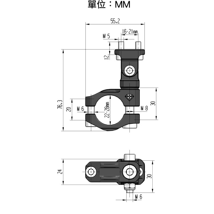 [靈獸]CNC可調霧燈支架L2 霧燈 保桿 車把 魚眼 龍珠 蟻人 勁戰 jets drg cb 忍者-細節圖7