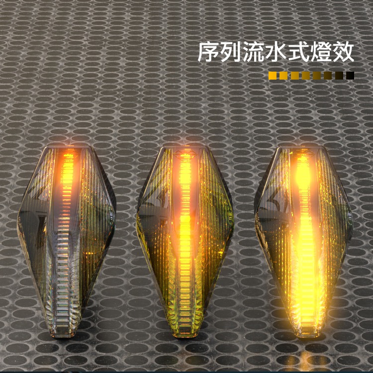 [靈獸]光之龍牙 方向燈L26 LED側彎式雙色序列 方向燈優先 DRG HONDA SV GSX R3 CBR-細節圖2
