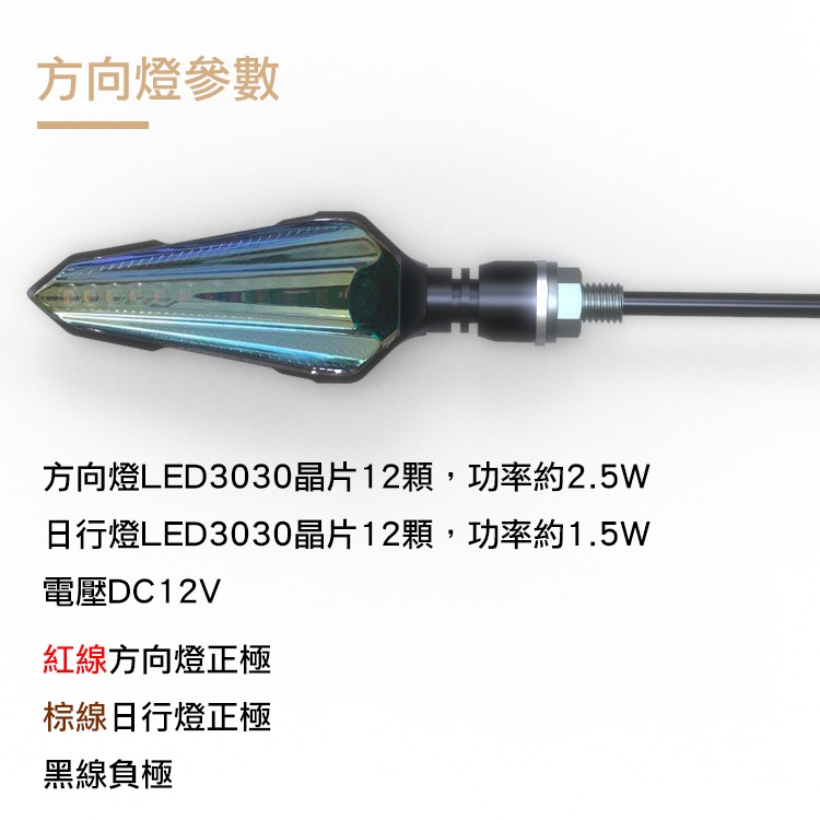 [靈獸]珠光劍 方向燈L24 LED序列式流水燈珠方向燈 雙色方向燈 方向燈優先 阿魯 DRG FORCE HONDA-細節圖4