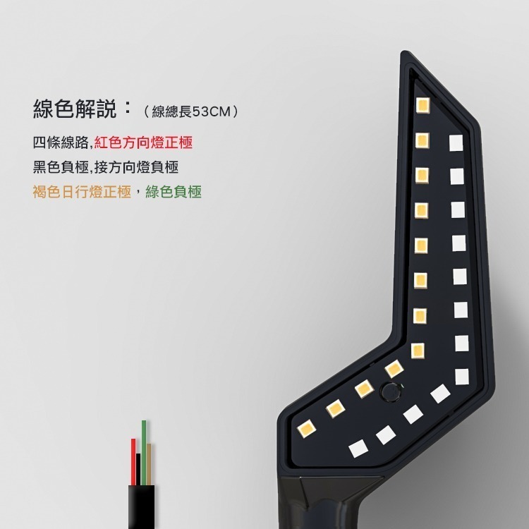 [靈獸]凌雲之翼 翼型序列式LED方向燈L22 雙色高亮流水設計 DRG 雷霆S Z400 忍者 阿魯-細節圖3