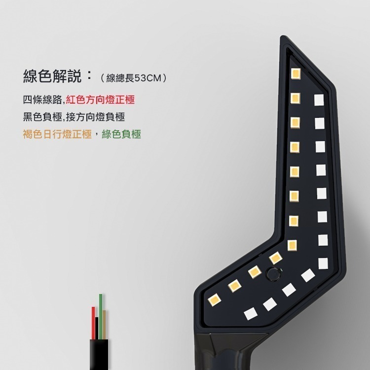 [靈獸]凌雲之翼 翼型序列式LED方向燈L22 雙色高亮流水設計 DRG 雷霆S Z400 忍者 阿魯-細節圖3