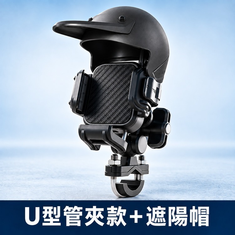 77元就免運｜四點緩衝 防震機車手機架 機械鎖定 360°旋轉 M8/M10螺絲 後視鏡座 U型管夾 導航支架-細節圖10