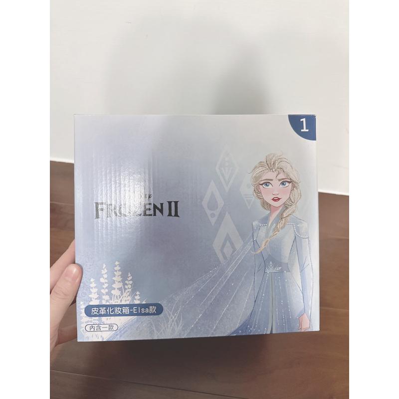 7-11 全新 冰雪奇緣夢幻elsa款 皮革化妝箱 藍款 化妝箱-細節圖2