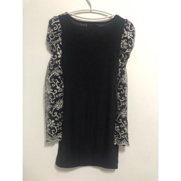 二手衣 刺繡黑款 宴會禮服 專櫃品牌-細節圖3