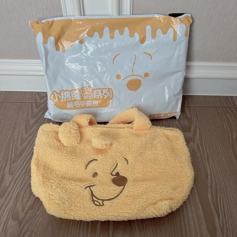 7-11小熊維尼絨布手提包 隨身包 餐袋 手提袋-細節圖4