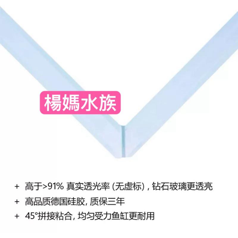 【楊媽水族】【45度黏合】YiDing SKYLIGHT 3尺 4尺 頂級超白玻璃缸 魚缸 超白魚缸-細節圖2