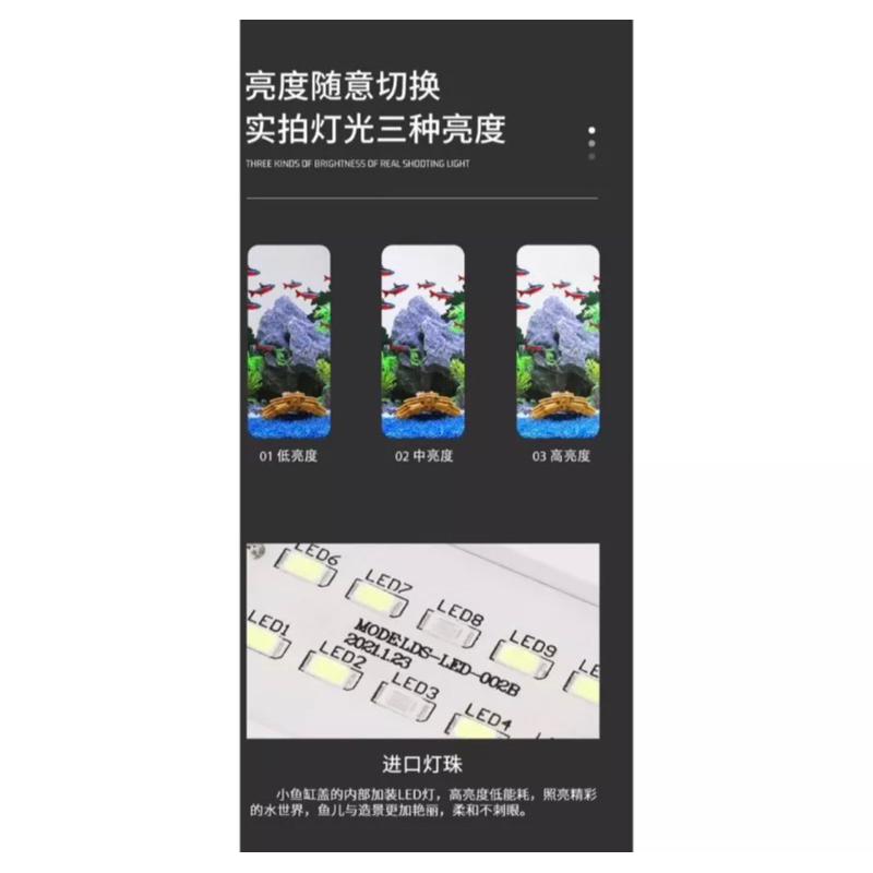 ［楊媽水族］【台灣現貨】小魚缸多功能迷你水族箱 USB 套缸 桌上型水族箱 微景觀底濾魚缸 底部過濾 懶人缸 免換水-細節圖2