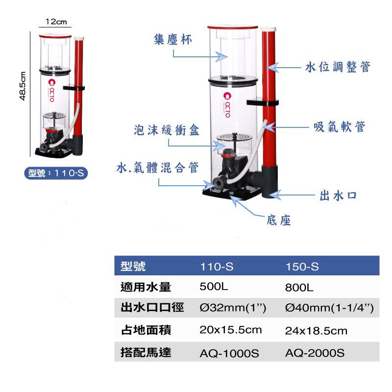【楊媽媽海水】免運【分期零利率】OCTO章魚哥 蛋白除沫器110S / 150S 蛋白機-細節圖5