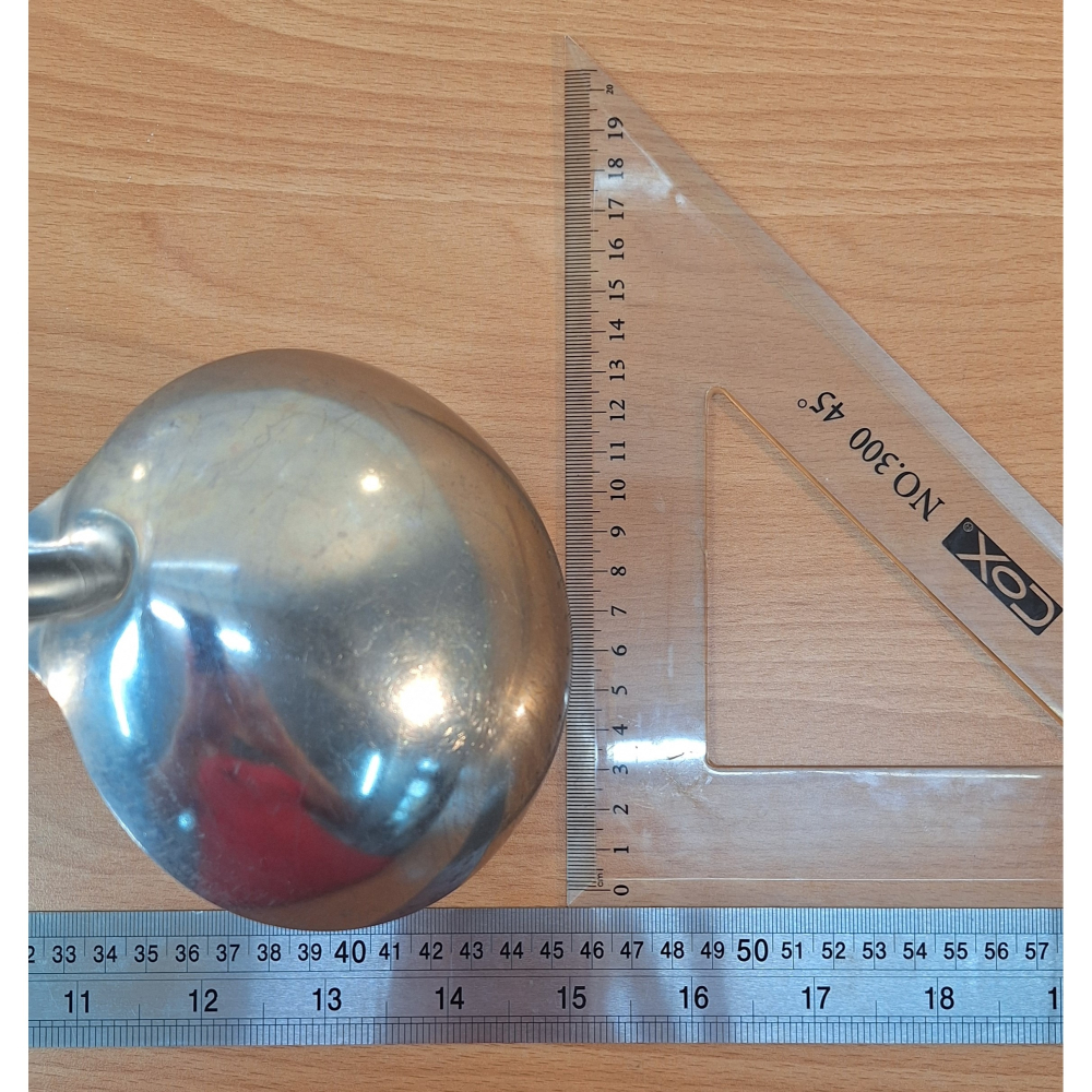 不鏽鋼 木柄湯勺 料理杓 304不鏽鋼湯杓 圓杓 湯杓 寬13cm x 長45cm-細節圖4