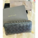 BOTTEGA VENETA 寶緹嘉經典編織皮革拉鍊長夾(608053-黑)二手-規格圖1