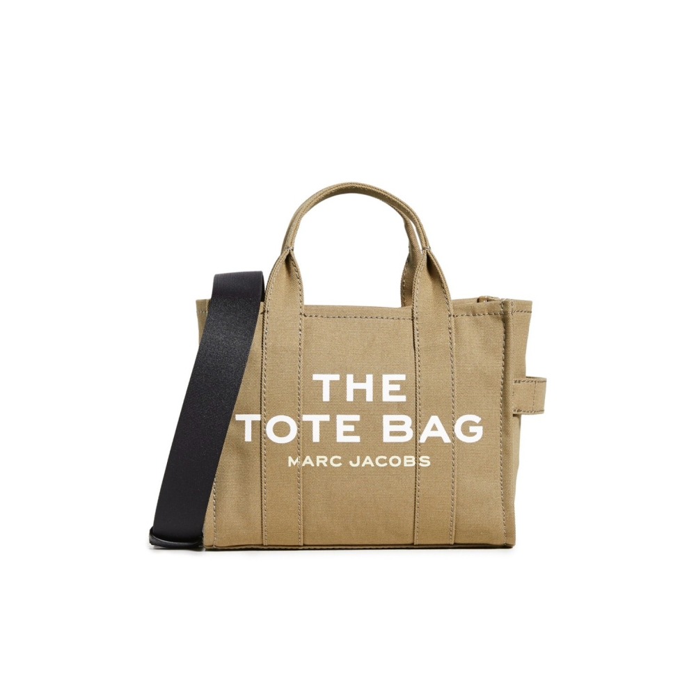 MARC JACOBS 馬克賈伯TRAVELER MINI TOTE 字母帆布兩用墨綠色拖特包 二手-細節圖4