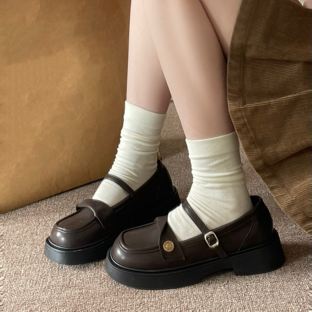 學院風綁帶瑪麗珍鞋-咖啡色/尺碼23.5(版型偏小) (瑪莉珍/皮鞋/牛津鞋/娃娃鞋/樂福鞋)-細節圖2