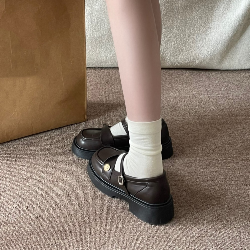 學院風綁帶瑪麗珍鞋-咖啡色/尺碼23.5(版型偏小) (瑪莉珍/皮鞋/牛津鞋/娃娃鞋/樂福鞋)-細節圖3