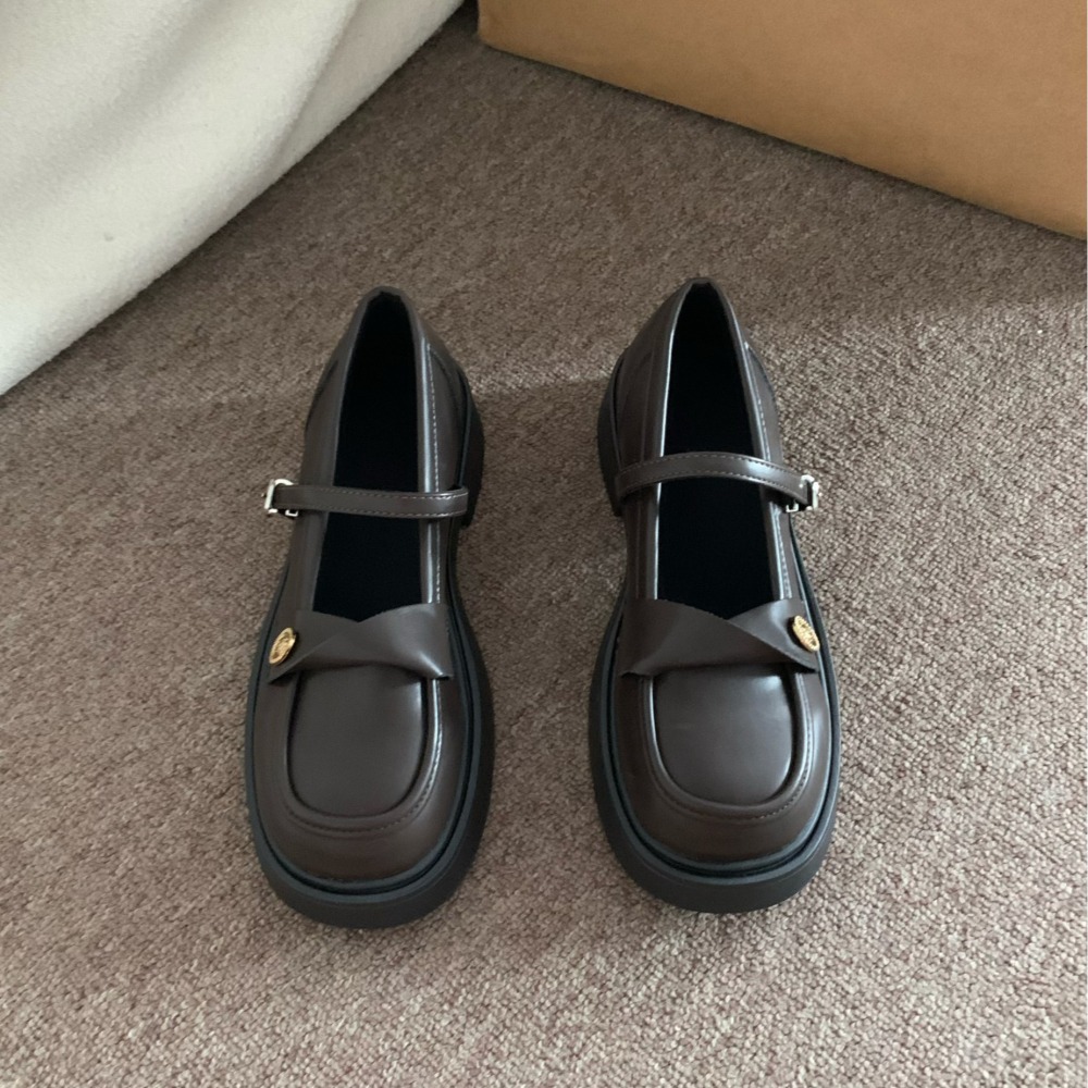 學院風綁帶瑪麗珍鞋-咖啡色/尺碼23.5(版型偏小) (瑪莉珍/皮鞋/牛津鞋/娃娃鞋/樂福鞋)-細節圖5