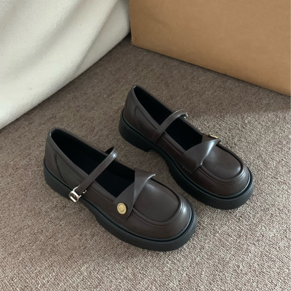 學院風綁帶瑪麗珍鞋-咖啡色/尺碼23.5(版型偏小) (瑪莉珍/皮鞋/牛津鞋/娃娃鞋/樂福鞋)-細節圖7