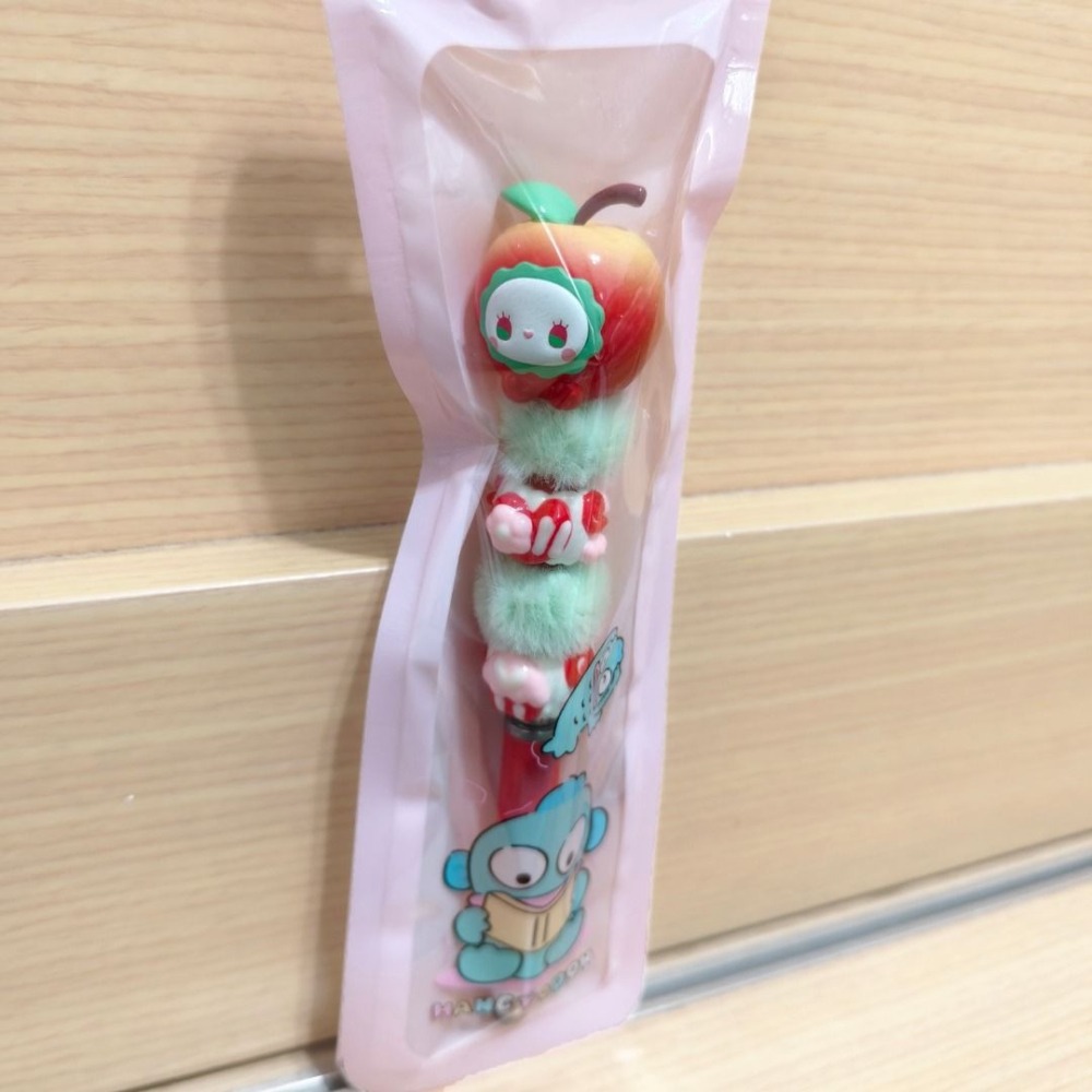 水果萌粒公仔串串筆/觸控筆/原子筆-紅色蘋果-細節圖2