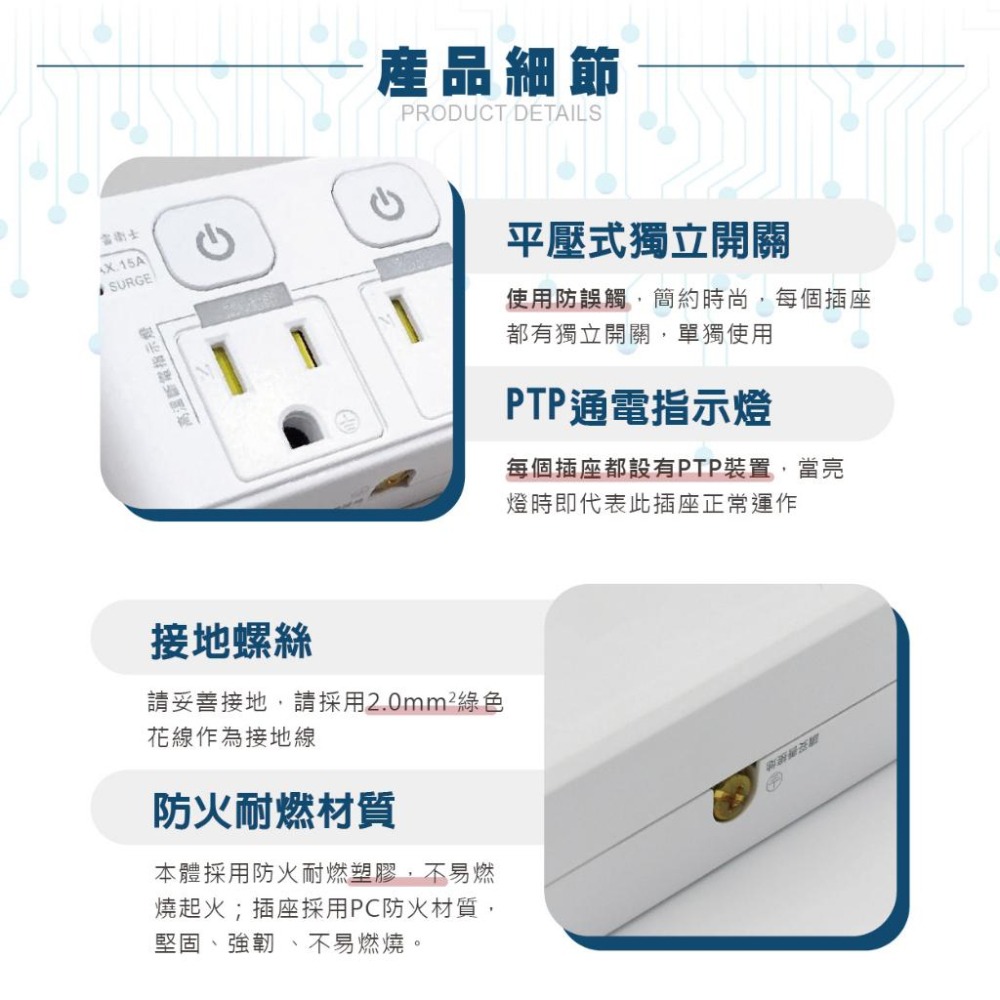 🚚原廠授權經銷商，現貨附發票🏪閃充版 兒童安全 寵物安全 豆腐頭  壁插  插座 延長線  安全 自動斷電 快充 快充頭-細節圖5