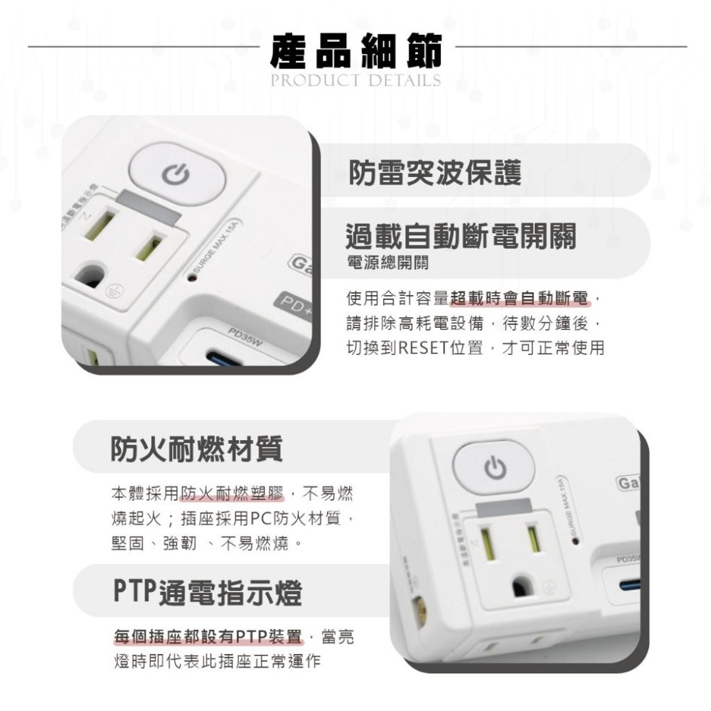 🚚原廠授權經銷商，現貨附發票🏪 R82PLC 35W閃充版 TYPE-C PD插座 延長線 安全裝置 安全開關 快充-細節圖8