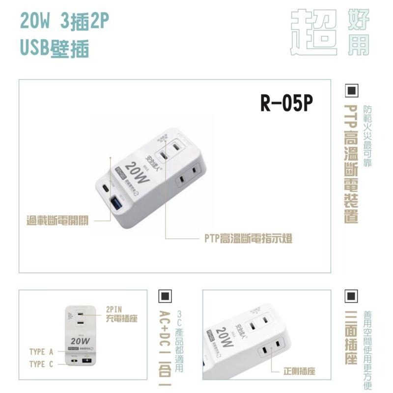 🚚原廠授權經銷商，現貨附發票🏪 R05P閃充版 兒童安全 寵物安全 typec  USB插座 延長線 自動斷電 快充插座-細節圖7