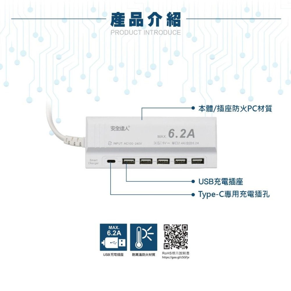 🚚原廠授權經銷商，現貨附發票🏪UB06 快充 USB typec 插座 延長線 旅遊 充電頭 豆腐頭-細節圖2