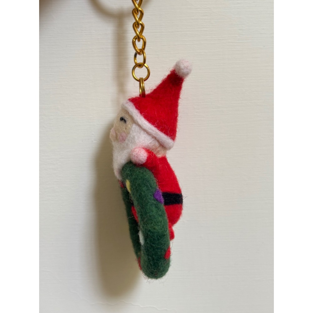 手作羊毛氈鑰匙圈—聖誕老公公-細節圖3