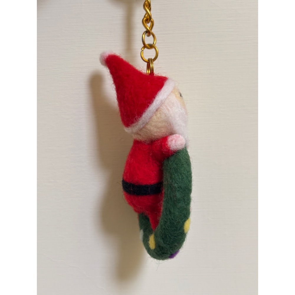 手作羊毛氈鑰匙圈—聖誕老公公-細節圖4