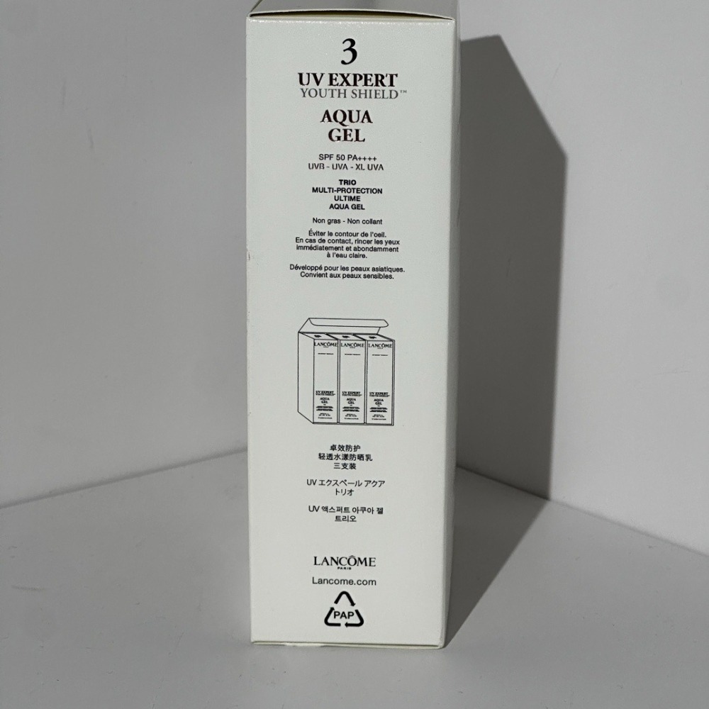 法國 蘭蔻 小白管三支裝/組  防曬霜UV水凝露50ml 限定加大版素-細節圖4